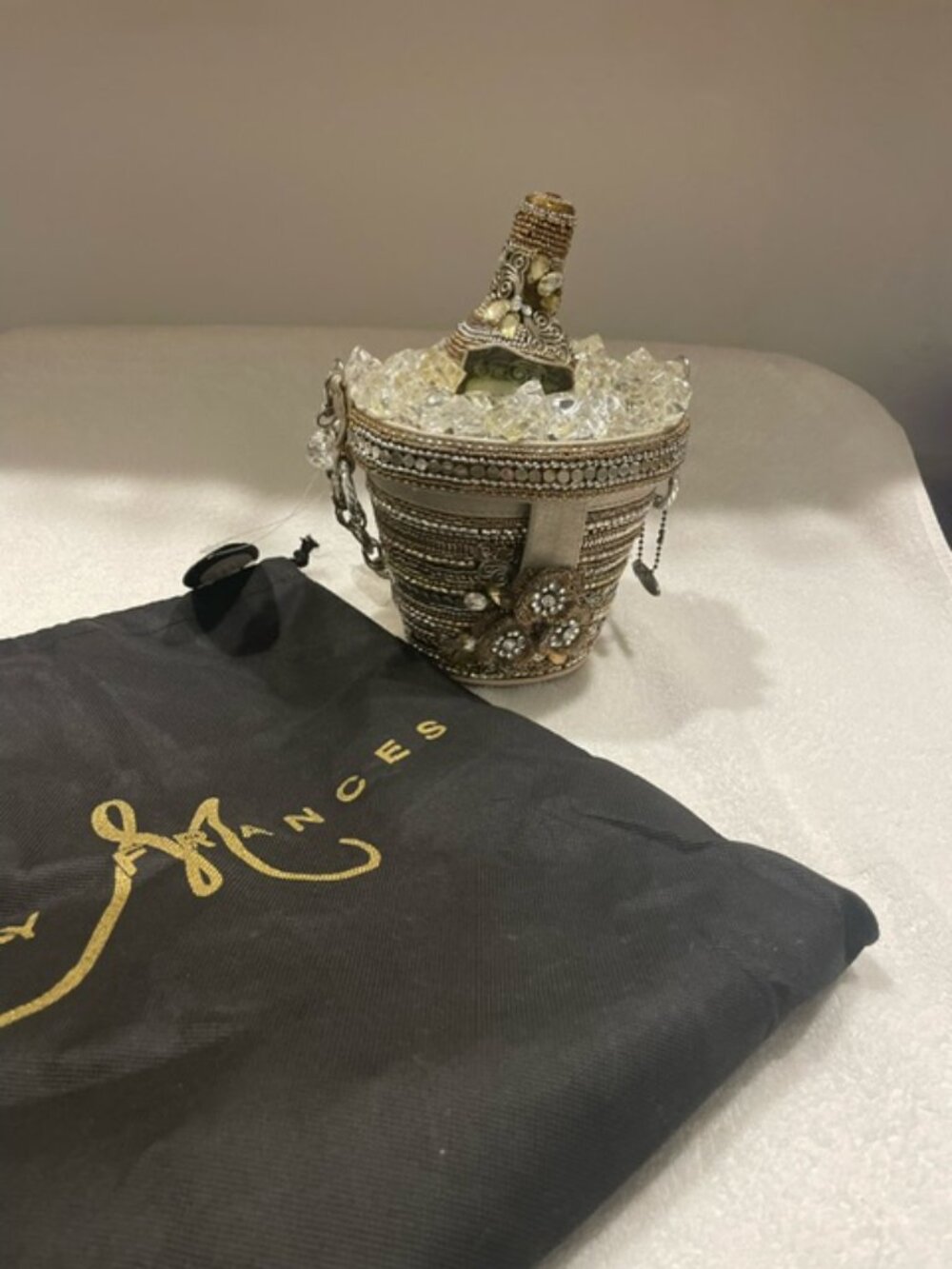 Mary Frances Champagne on Ice Bucket Beaded Handbag NEW "Wined Up"  So CUTE! - Picture 2 of 9